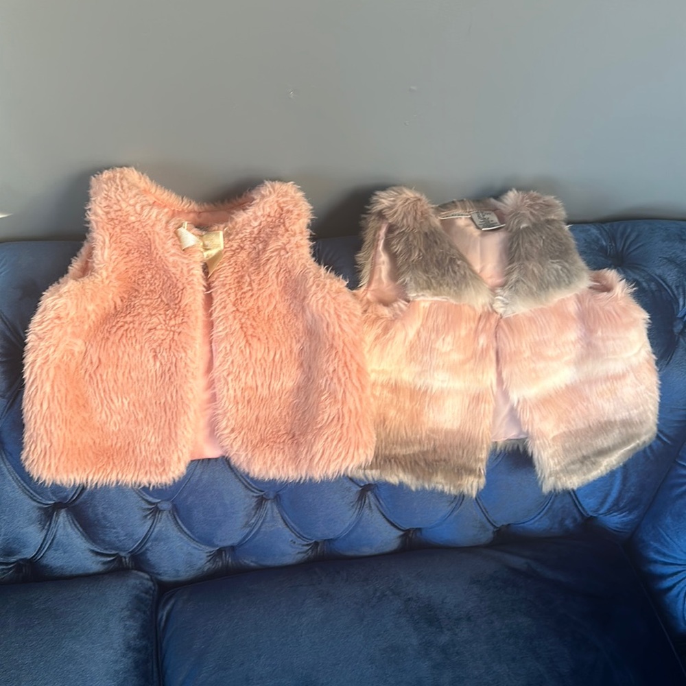 Faux fur girls vests toddler girl size 3T